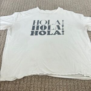 White T-Shirt with 'HOLA!' Print Billabong